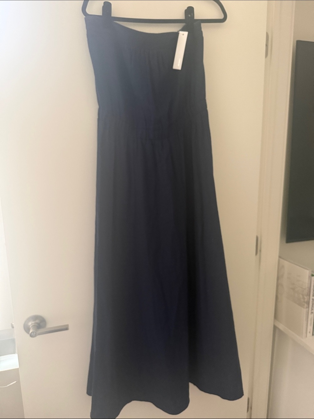 NWT DREW Navy Strapless Maxi Dress